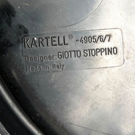 Image 1 of Set zwarte bijzettafels van Giotto Stoppino voor Kartell, jaren 70.