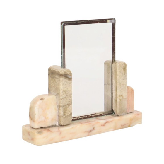 Pequeño marco de fotos Art Déco con cuadro de mármol y cristal con borde espejado. – Marcos de fotos, Marble (photo 10 of 14)