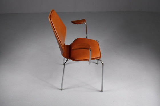 Vintage armchair by Øivind Iversen for Møre Lenestolfabrikk, Norway 1956 – Leather (photo 7 of 11)