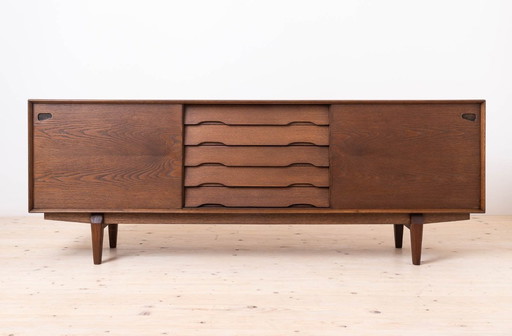 Dressoir van Skovby Møbler, modelnr. 65, chocoladebruin gebeitst eiken, Deens design