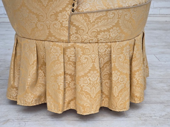 1960s, Danish cocktail lounge chair, jacquard fabric, beech wood. – Armchairs, Textile (photo 16 of 17)