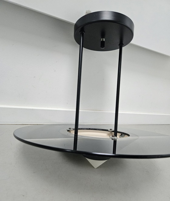 Vintage Space Age UFO Pendant Lamp 80s Postmodern – Massive, Ceiling lights, Metal, Glass (photo 8 of 12)