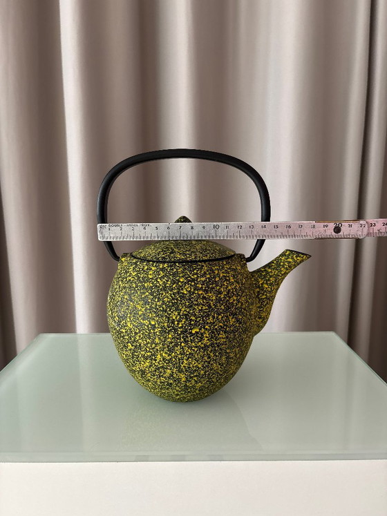 Teiera in ghisa, gialla e nera, Accessori da cucina, Giallo (foto 10 di 10)