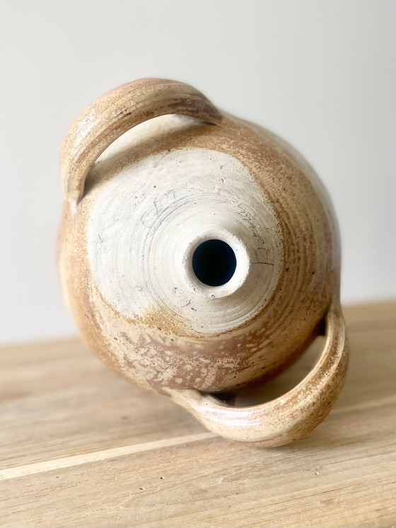 Image 1 of Antique French Stoneware Water Jug · Wabi-Sabi Decor · French Country · Rustic Pottery