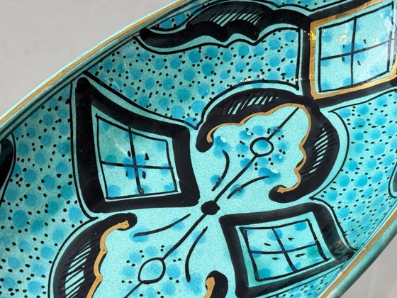 Image 1 of Hand-painted ceramic bowl by Azouz Kharraz, 1980s