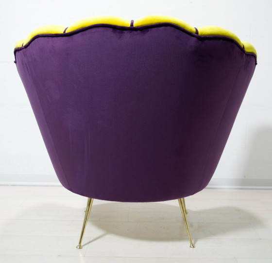 Image 1 of Sillón de terciopelo italiano moderno de mediados de siglo Radice & Minotti, años 50