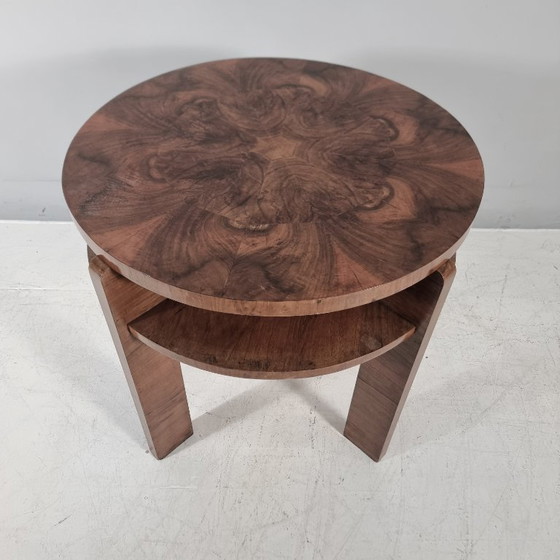 Art Deco Houten Tafel, jaren 40, Kaptafels, Bruin (foto 2 van 7)