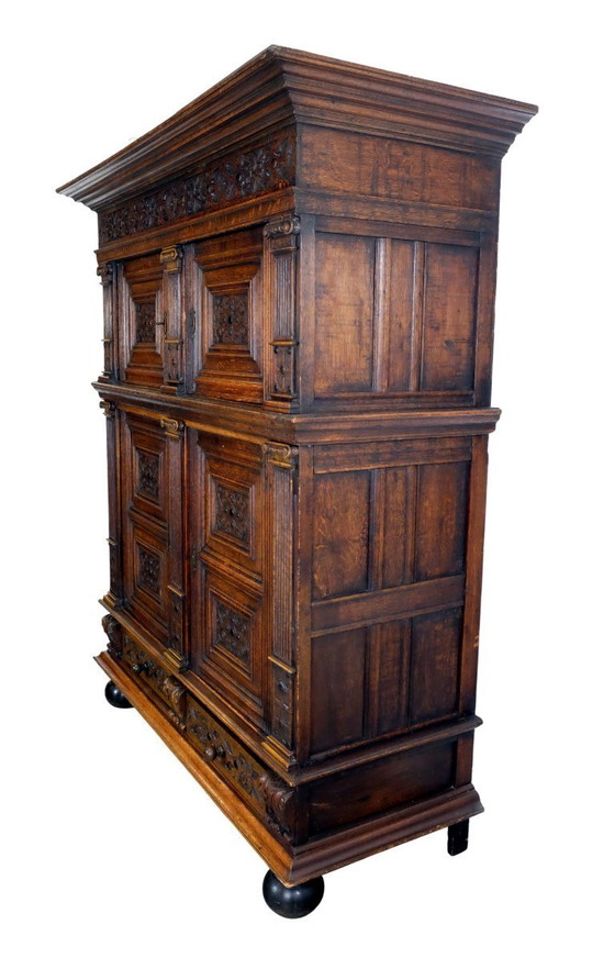 Image 1 of 17th century Dutch pilaster cabinet.