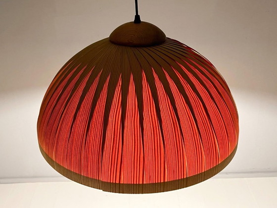 Image 1 of Deckenlampe/Deckenleuchte von Hans Agne Jakobsson, Teakholz, Schweden, 1970er Jahre