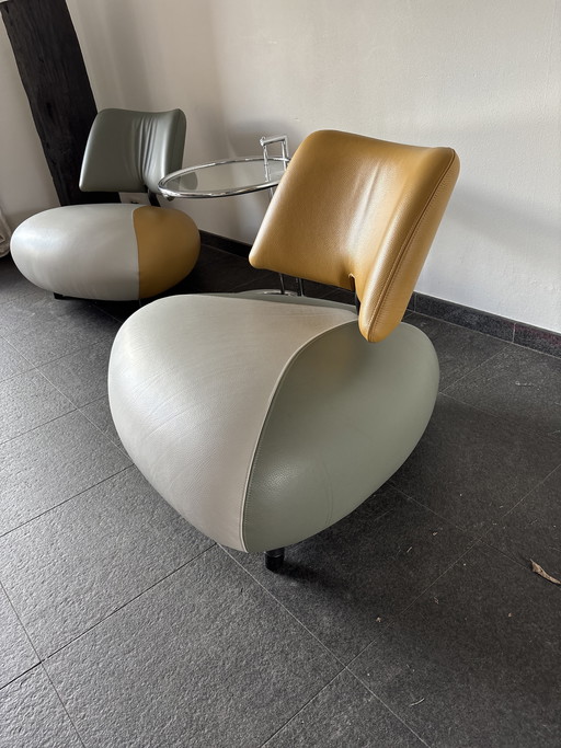 Sillón Leolux Pallone color ámbar