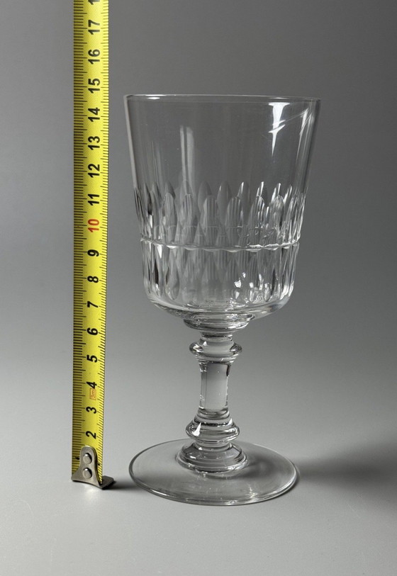 Image 1 of Val Saint Lambert “Service Théodora” kristallen wijn- of waterglazen, België, catalogus 1904-1905, set van 6

