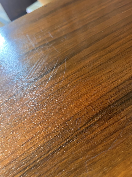 Image 1 of Bellissimo tavolino da caffè vintage di metà secolo con gambe in legno cromato e ruote