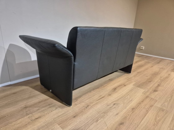 Image 1 of 2x Jori Indy - Canapé 2,5 places - Noir - Cuir - Très bon état -Design