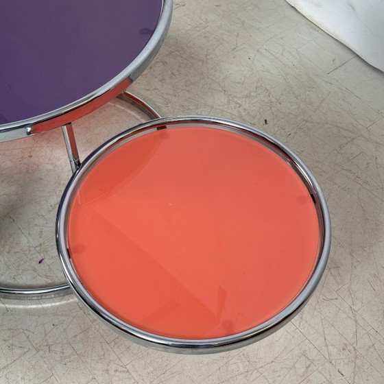 Image 1 of KARE Design Swivel Glass Coffee Table — Attributed to Milo Baughman