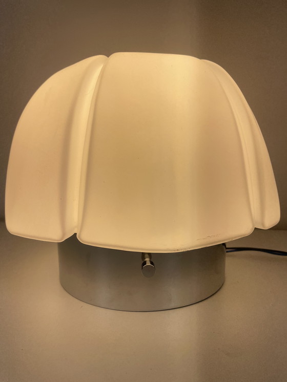Image 1 of vintage “Lotus” bloem plafond of wandlamp, Glashütte Limburg 