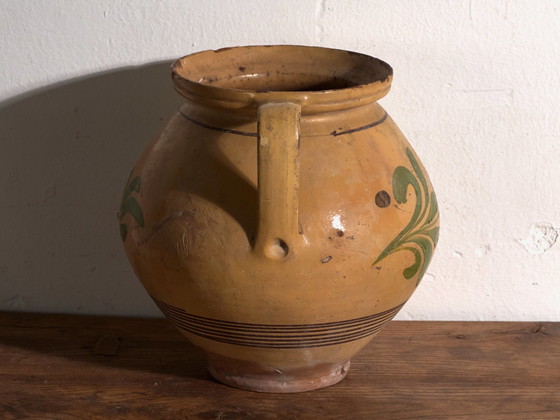 Brocca antica in ceramica smaltata, Europa Centrale, circa 1920, Stoviglie, Blu (foto 7 di 10)