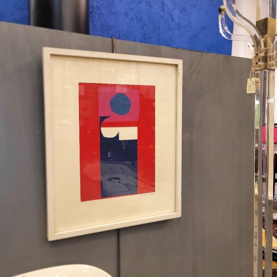 Image 1 of Incisione, prova d'artista, "Composizione in rosso" Gerardo Rueda, 1970 - Spagna