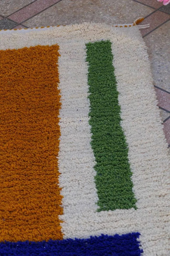 Handgemaakt loper tapijt 300cm x 100cm – Vloerkleden en tapijten, Wool, Modern (photo 2 of 13)