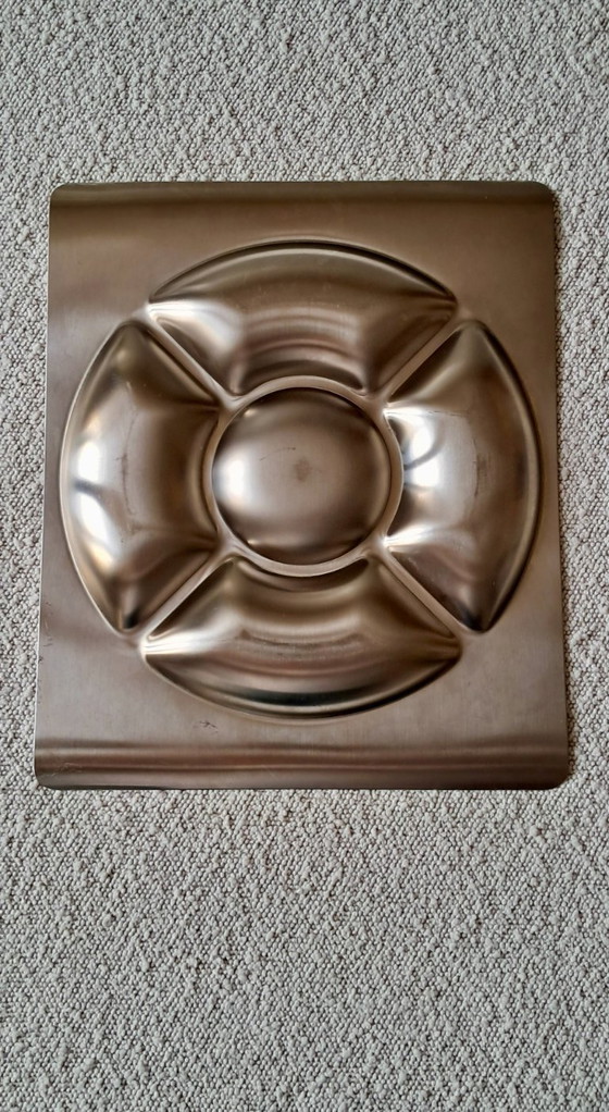 Image 1 of Vintage roestvrijstalen serveerschaal