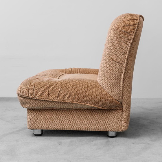 Image 1 of SET DI 3 POLTRONE MODULARI IN TESSUTO BEIGE ANNI ’70 VINTAGE MODERNARIATO