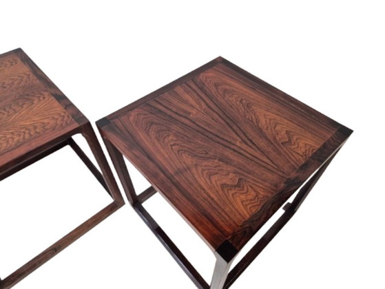 Image 1 of Een paar Scandinavische bijzettafels van palissanderhout, Kai Kristiansen 1960