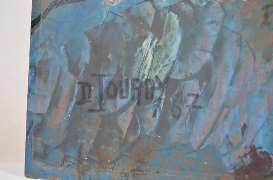 D. Jouroy (20. Jahrhundert) „Porträt eines Mannes“ Öl auf Hartfaserplatte, signiert und datiert 1967 (photo 7 of 12)