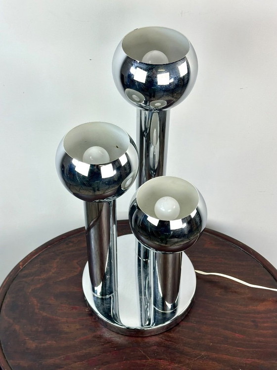 Vintage Space Age Chrome Table Lamp 1970s – Metal (photo 7 of 12)