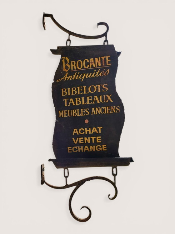 Image 1 of Letrero de hierro de anticuario/vendedor de artículos de segunda mano