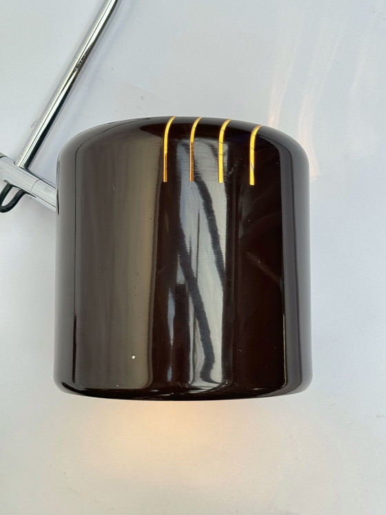 Image 1 of Anvia Herda Wandleuchte im Mid-Century-Stil aus Braun und Chrom