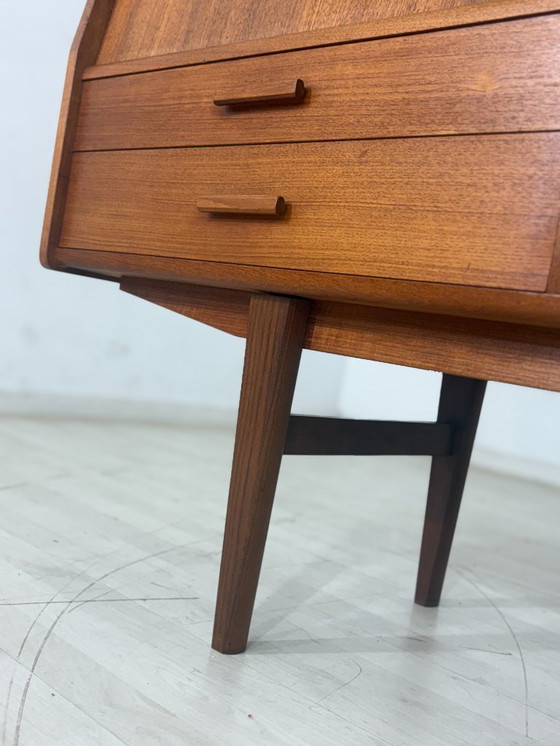 Image 1 of Buffet haut style années 50 / Meuble bar en teck / Meuble de salon / Buffet vintage