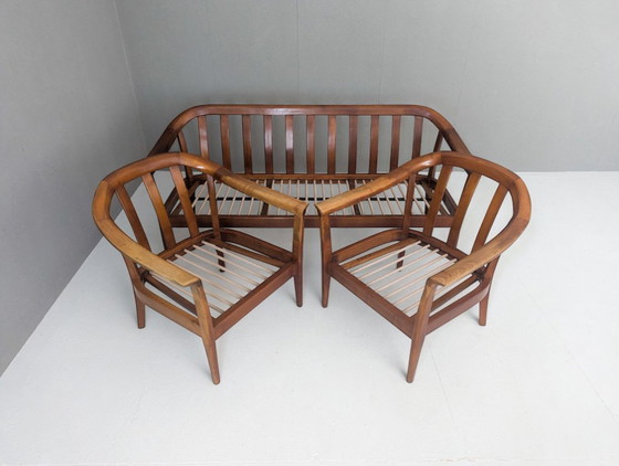 Image 1 of Wilhelm Knoll Mid Century Kersenhouten Sofa, Duitsland, 1960