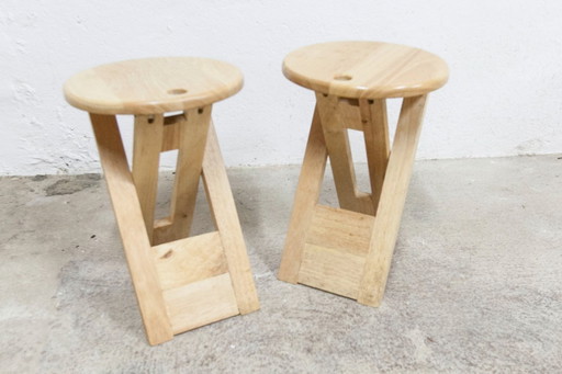 Paire de tabourets pliables Adrian Reed années 80