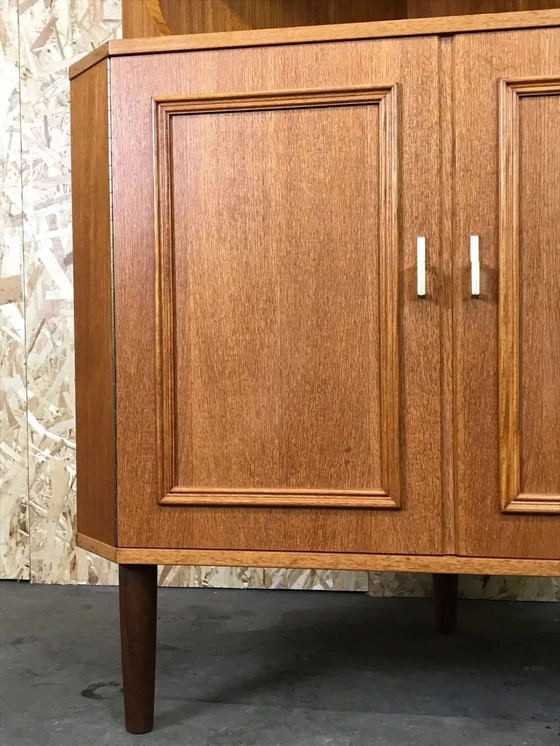 Image 1 of 60's 70's Vitrine d'angle Danish Modern Design Teak Corner Cabinet