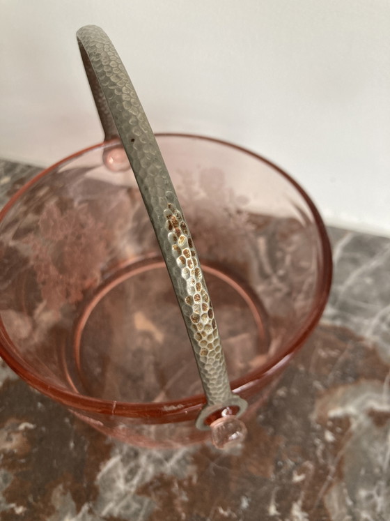 Cambridge depressie glas mandje ijsblokjes cooler peach glas roze – Tafelaccessoires, Metal (photo 6 of 7)