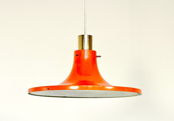 Pedant lamp designed by Hams Agne Jakobsson for AB Markaryd Sweden, Ceiling lights, Metal, Orange (photo 2 of 9)
