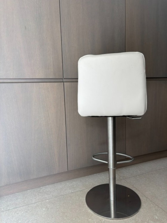 6x Swivel Barstool, Faux Leather, Height Adjustable – Skai, Silver (photo 2 of 5)