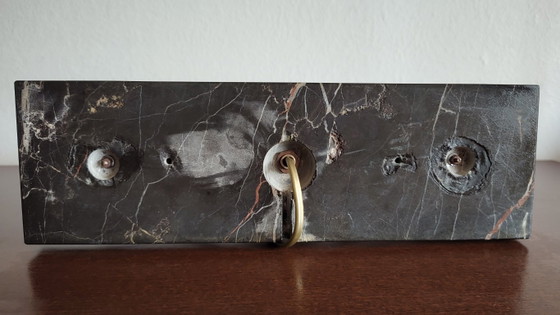 Lampada - Veilleuse Art Déco., Lampade da tavolo, Marmo, Metallo, Nero, Art Deco (foto 9 di 10)
