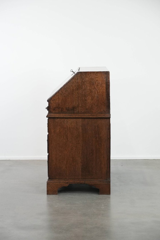 Image 1 of Commode/bureau/commode anglaise ancienne en chêne du XVIIIe siècle