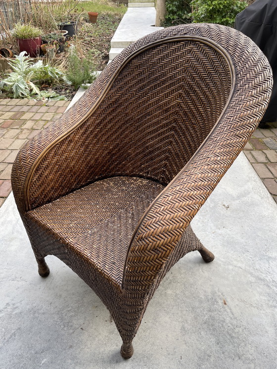 Image 1 of Sillón de ratán estilo Pottery Barn de California