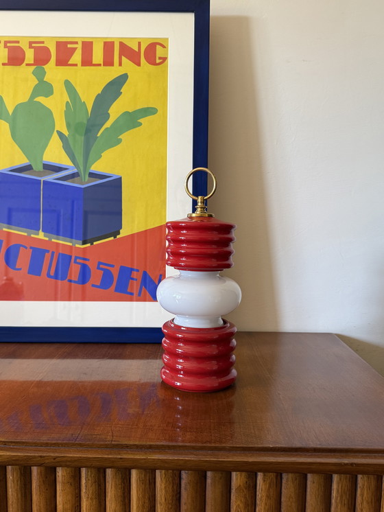 Image 1 of Space Age Ceramic Lantern-Shaped Table Lamp, Ceramiche Fiorentine Italy, 1970s