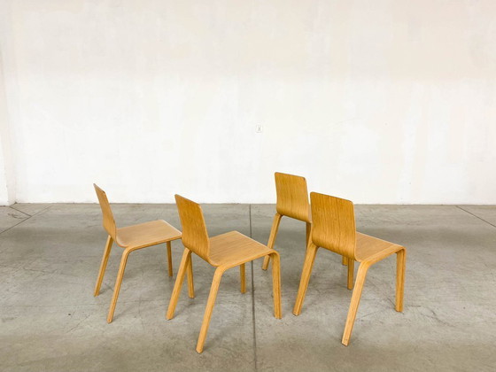 Image 1 of Bamboo Dining Set Table and Chairs by Henrik Tjaerby for Artek Studio, Set of 5