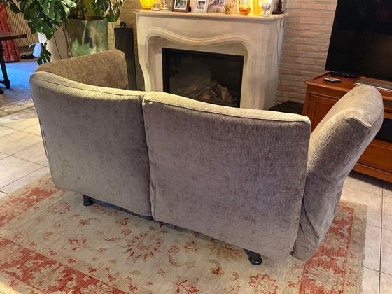 Two-seater sofa in taupe fabric, Edra, 2 seaters, Textile, Modern (photo 3 of 9)