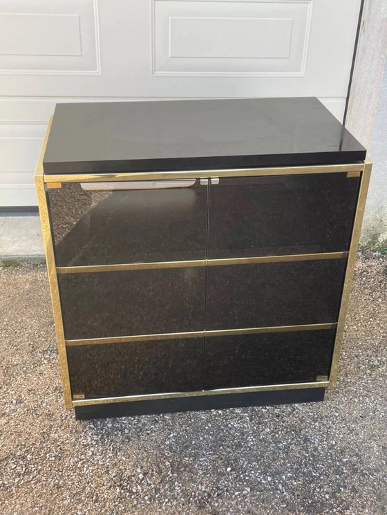 Image 1 of Mobile TV vintage nero e oro degli anni '70/'80