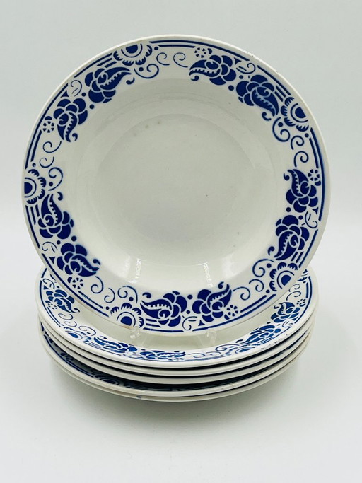 Set van 6 Boch soepborden in kasjmierblauw. – servies, Ceramic (photo 2 of 10)