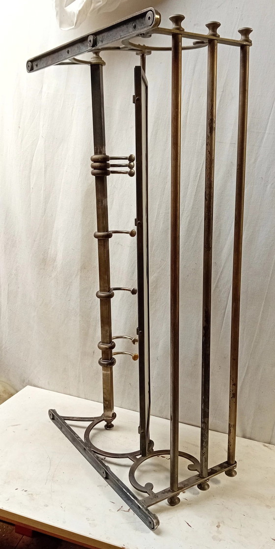 Image 1 of Industrial Coat Rack with Mirror