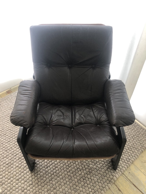 Image 1 of Jaren 70 Leren Fauteuil Scandinavisch Design