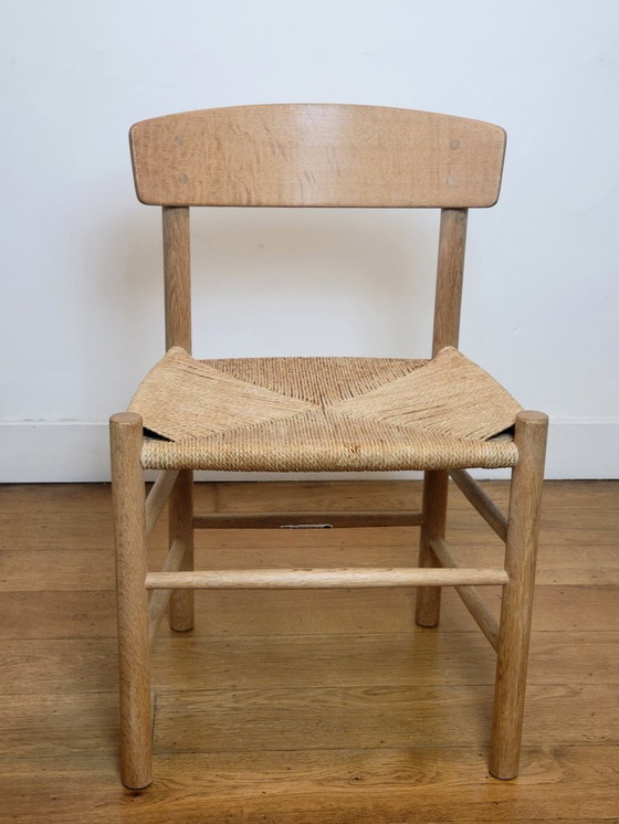 Image 1 of Set of 4 J39 chairs in soaped oak by Børge Mogensen for FDB Mobler