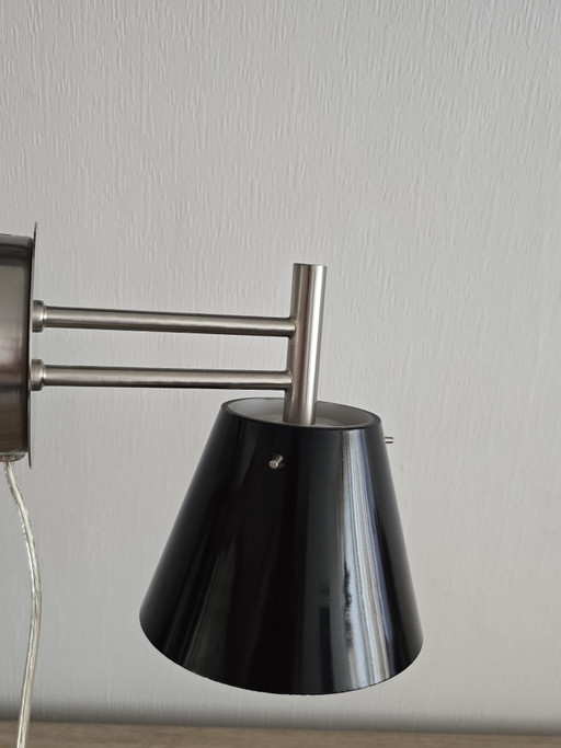 Modern Massive Wall Sconce – Black & Brushed Steel