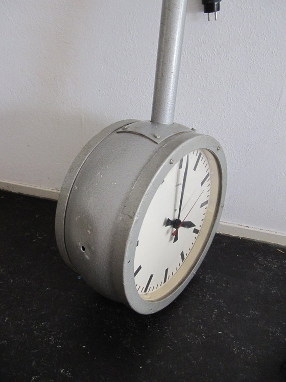 Image 1 of Vintage Double-Sided Station Clock NUFA