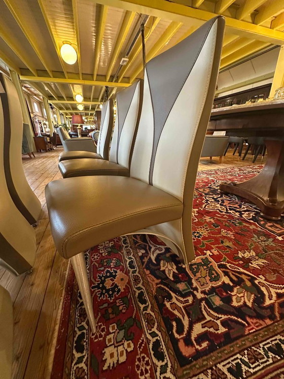 Image 1 of Luxueux ensemble de 6 chaises de salle à manger vintage Formenti